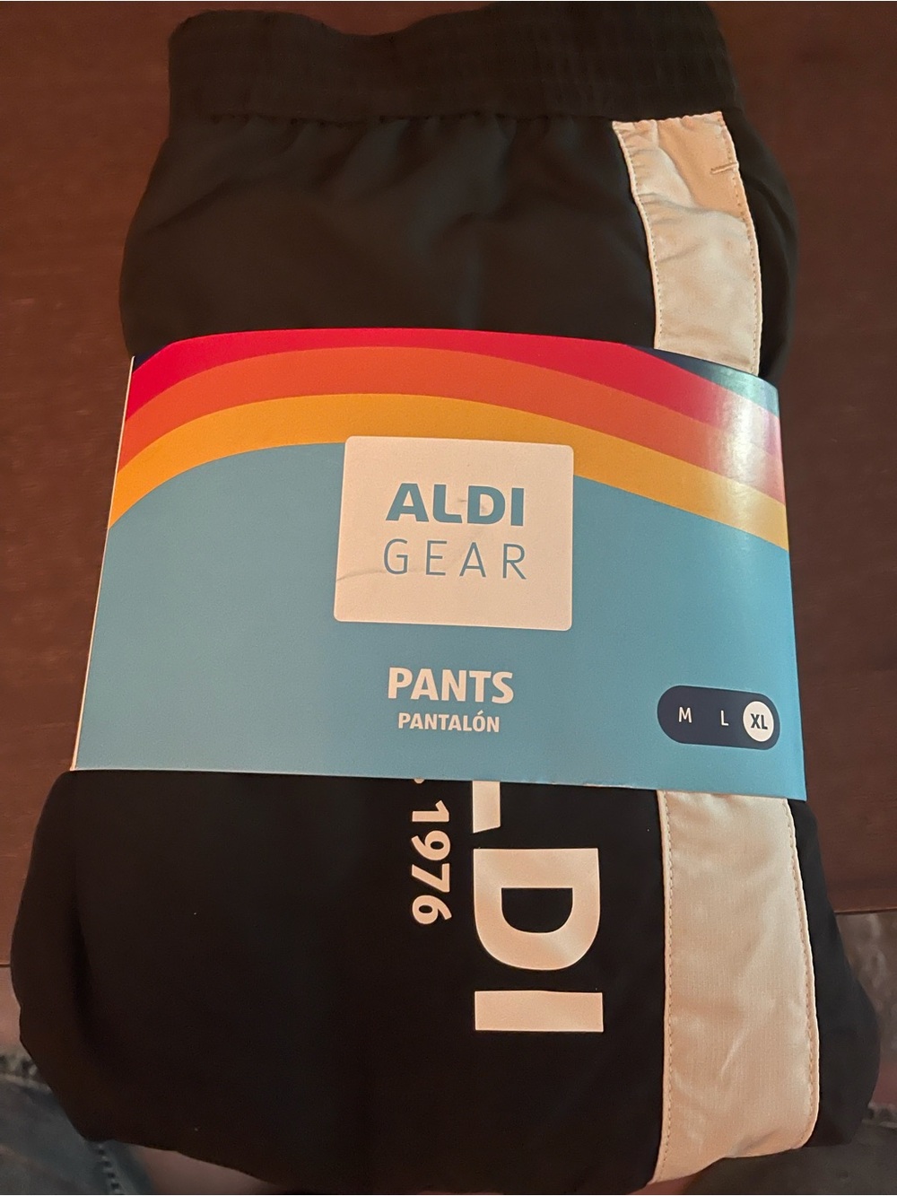 ALDI GEAR Men’s Black Athletic Pants with White Side Stripe